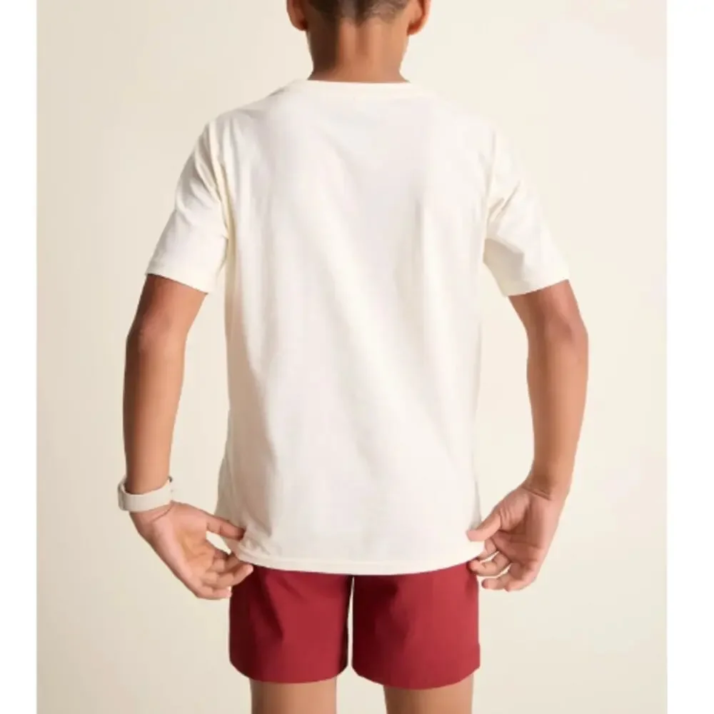 NEW CHUBBIES Boys Soft White The 70's Sun, Palm & Wave Pullover T-Shirt Size XS